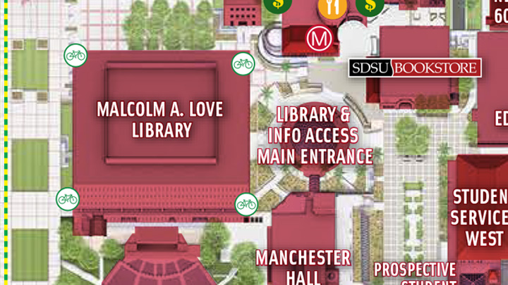 sdsu map section showing library